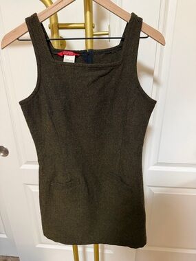 Spirit Olive Green Tweed Sheath Dress